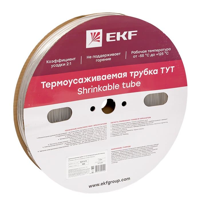 EKF Термоусаживаемая трубка ТУТ 6/3 прозрачная рулон — миниатюра 1