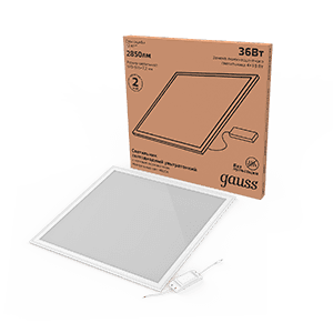 Gauss Светильник офисный 36W 2850lm 4000K IP40 595*595*7,2мм матовый с драйвером LED 145024236