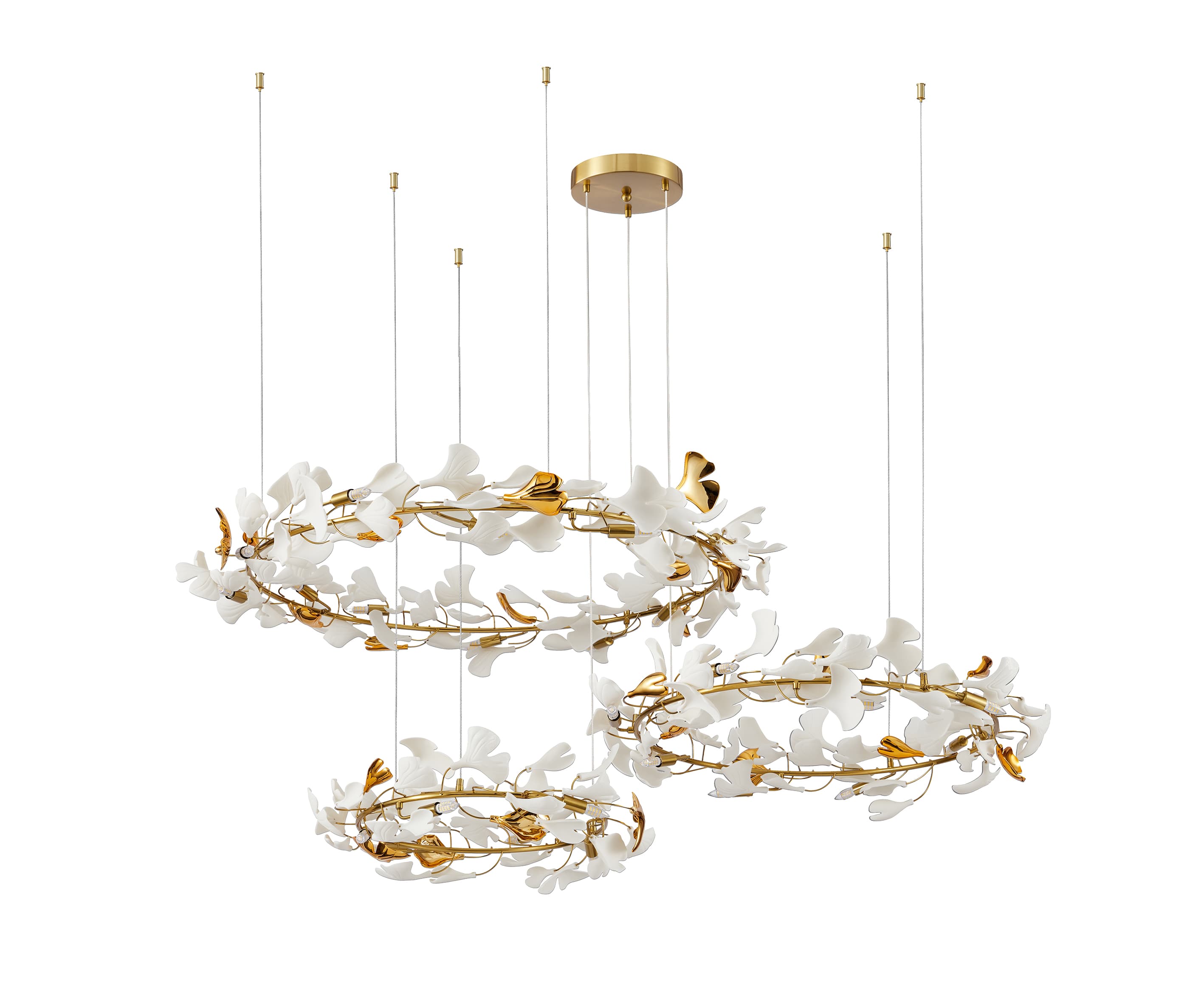 Kink Light 07868-100+80+60P,36 Люстра Сири латунь d100+80+60 h120 G9 27*5W (Led лампы в комплекте)