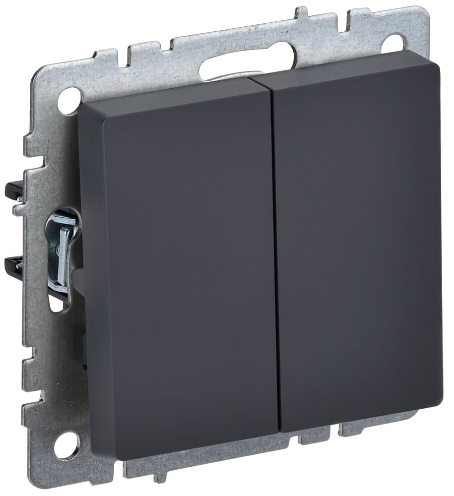 IEK BRITE BASE Графит Выключ. 2-кл 10А ВС10-2-0-БрГ