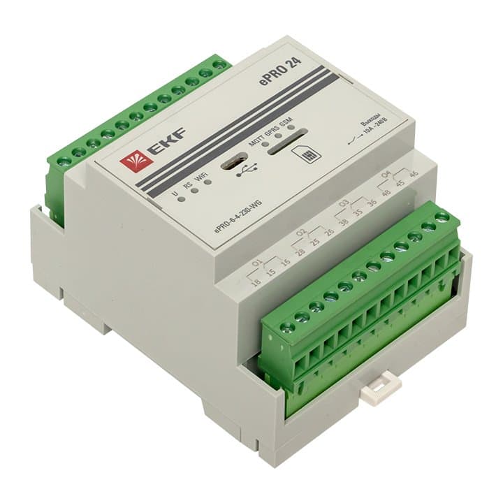 EKF PROxima Контроллер базовый ePRO удаленного управления 6вх\4вых 230В WiFi GSM ePRO-6-4-230-WG — миниатюра 6