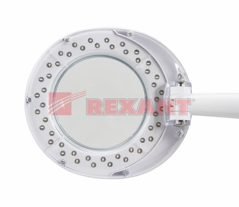Лупа настольная 3D+12D с подсветкой 48LED, белая Rexant 31-0245 — миниатюра 2
