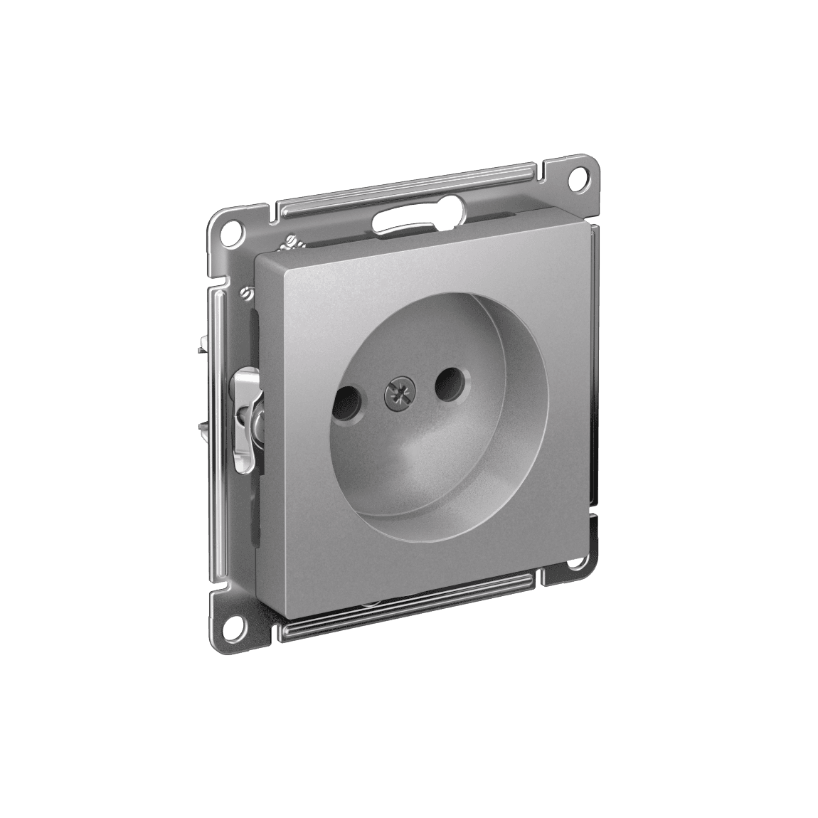 Systeme Electric AtlasDesign Алюминий Розетка без заземления без шторок, 16А, мех., быстрозажим. клем. — миниатюра 1
