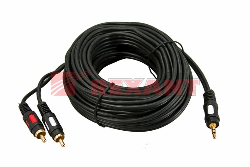 Шнур 3.5 Stereo шт - 2RCA шт 7М (GOLD) Rexant 17-4236 — миниатюра 2
