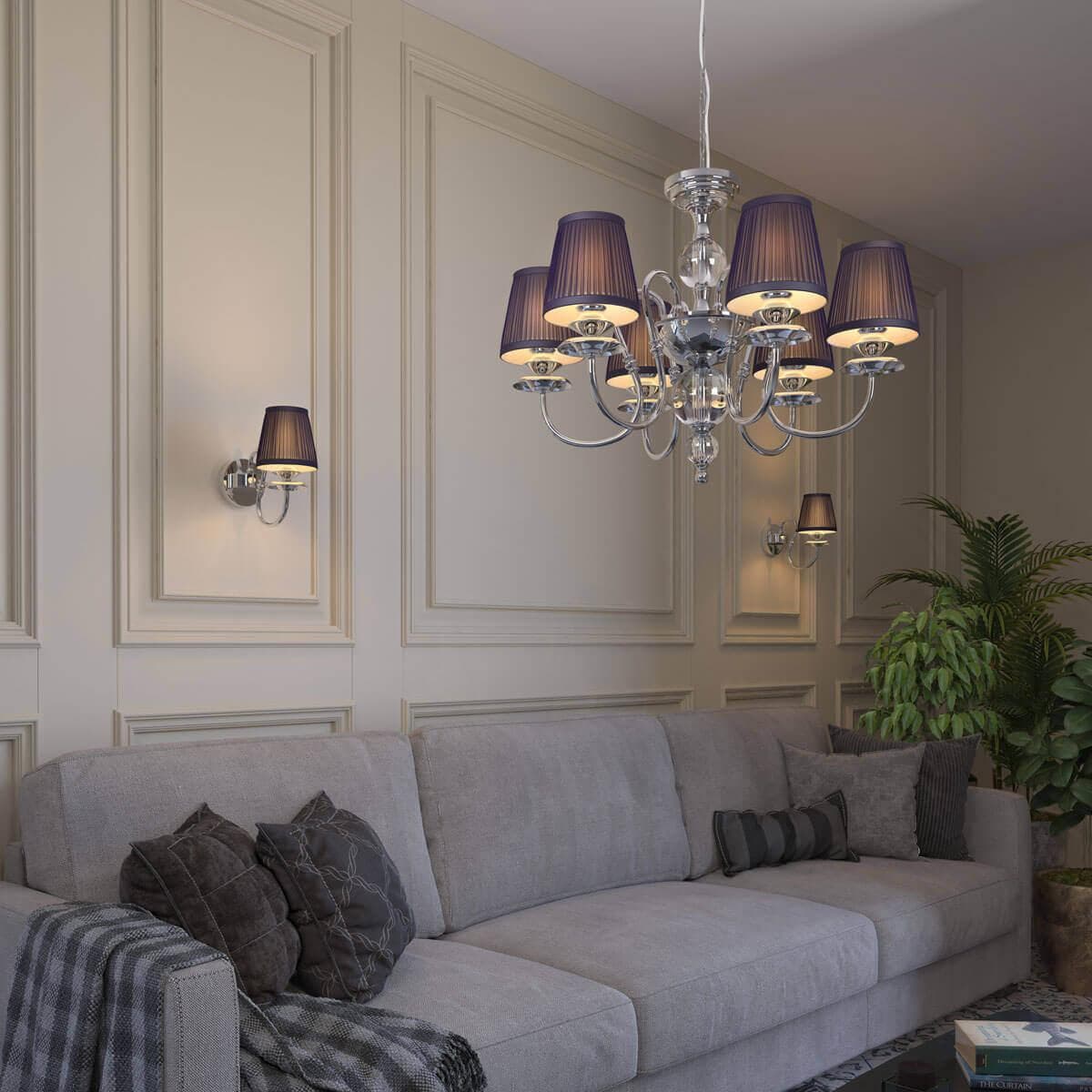 Odeon Light 4191/1W ODL19 503 хром/хрусталь/синий Бра Е14 1*40W MIRELLA — миниатюра 4