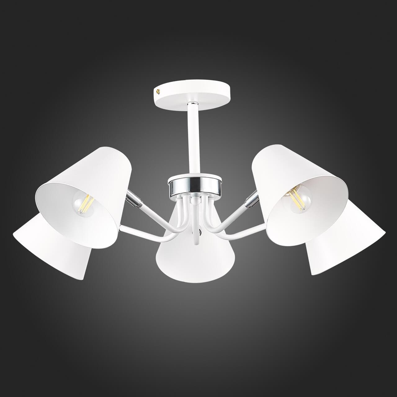 Evoluce SLE106702-05 Светильник потолочный Белый,Хром/Белый E27 5*60W — миниатюра 2