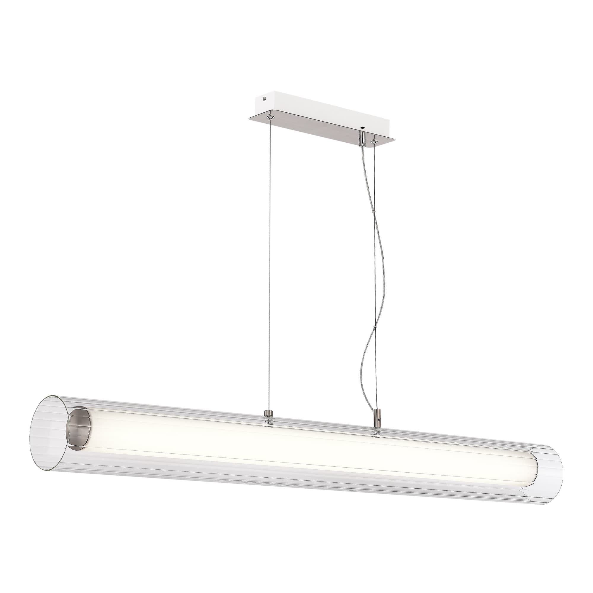 ST LUCE SL2010.113.01 Светильник подвесной Никель/Белый, Прозрачный LED 1*40W 3000K/4000K