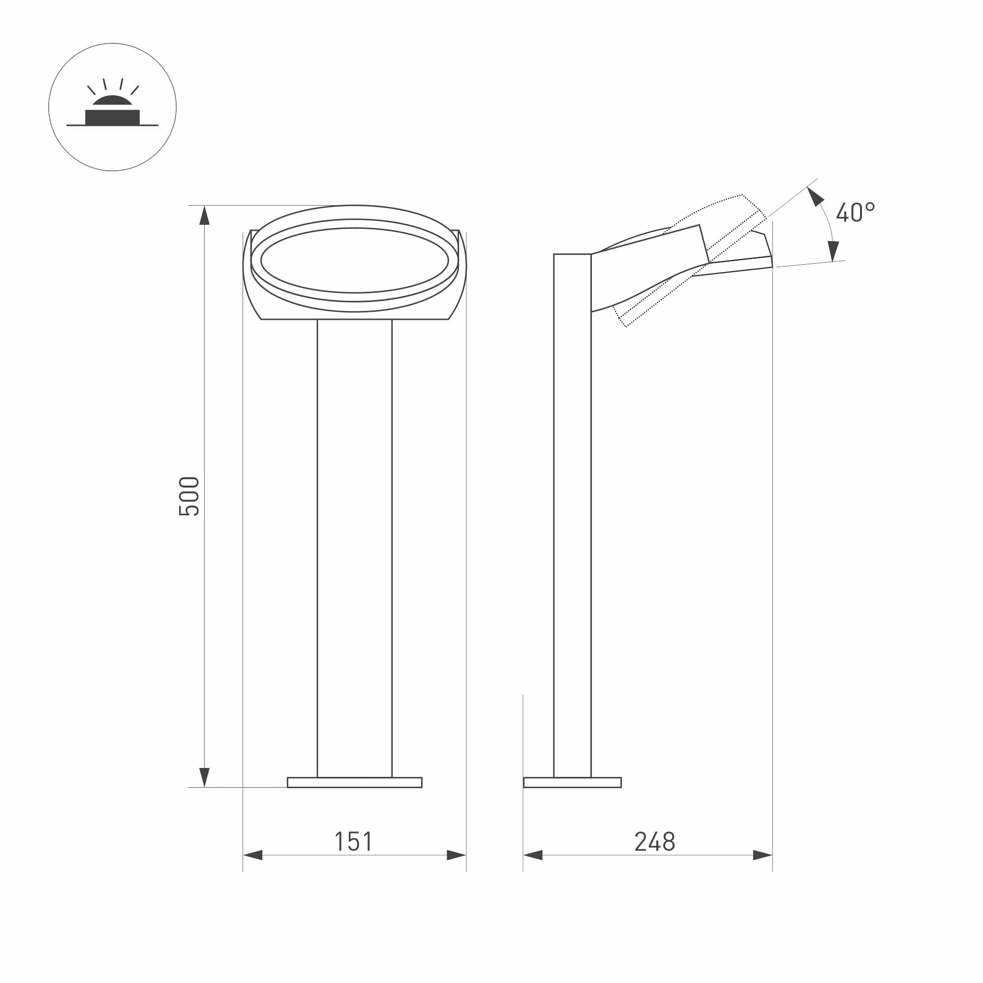 Arlight Светильник LGD-EYE-BOLL-H500-6W Warm3000 (GR, 117 deg, 230V) (IP54 Металл, 3 года) 029982 — миниатюра 4