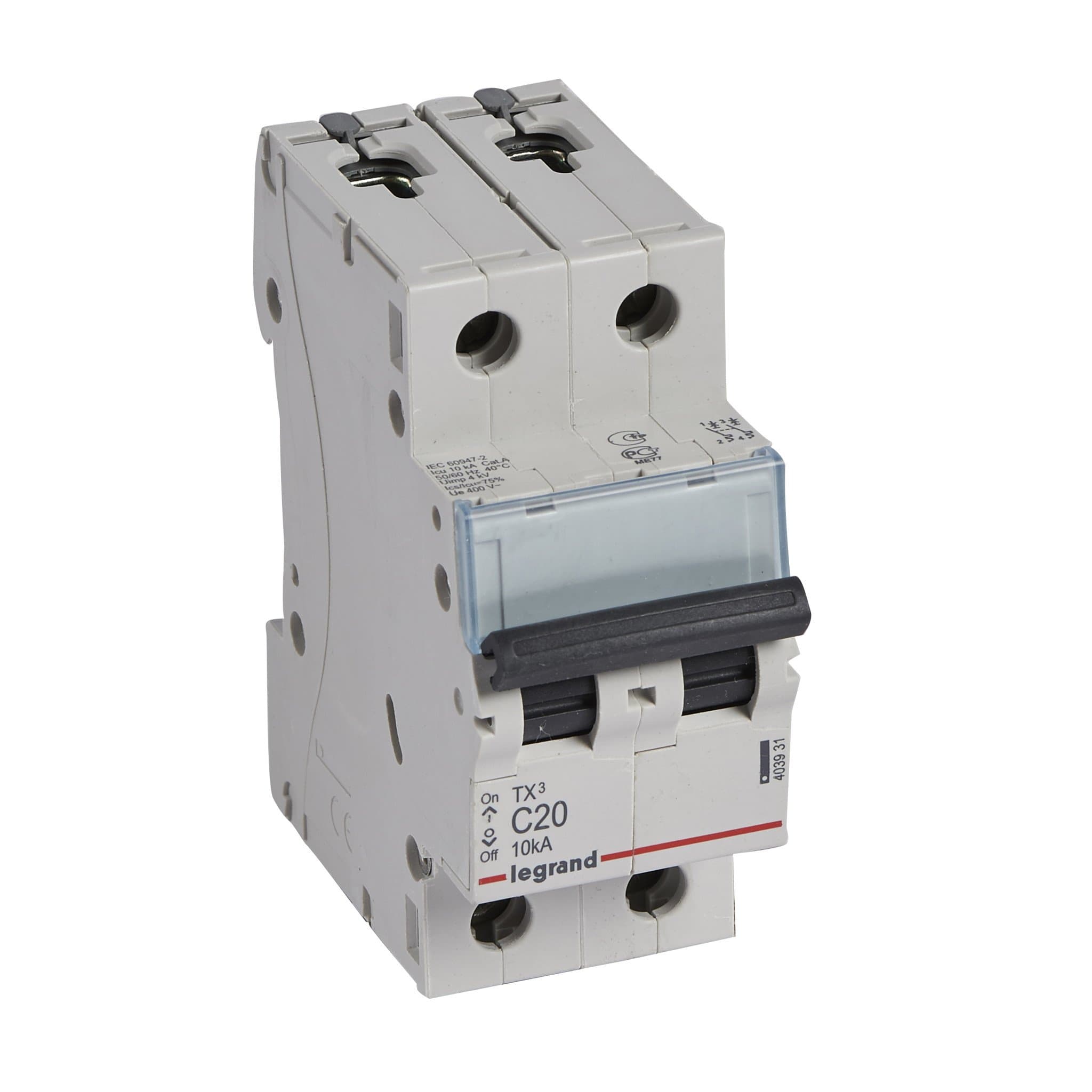 Legrand TX3 Автоматический выключатель 2P 20A (С) 6000/10kA 403931 — миниатюра 1