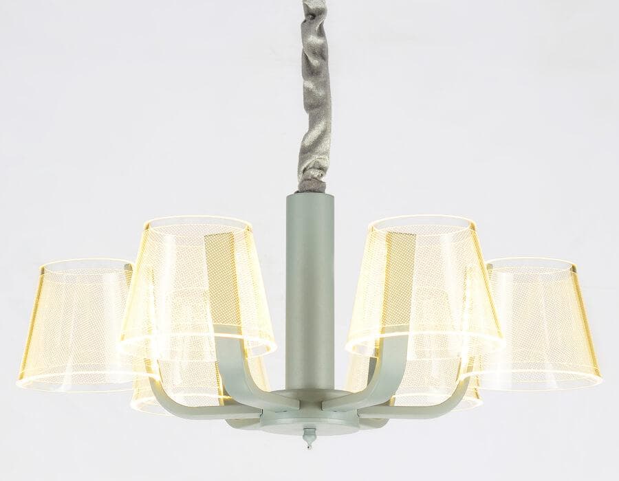 Ambrella Подвесная светодиодная люстра с пультом AK4011/6 GR/S серый/песок 72W D600*230 (ПДУ РАДИО 2.4) — миниатюра 4