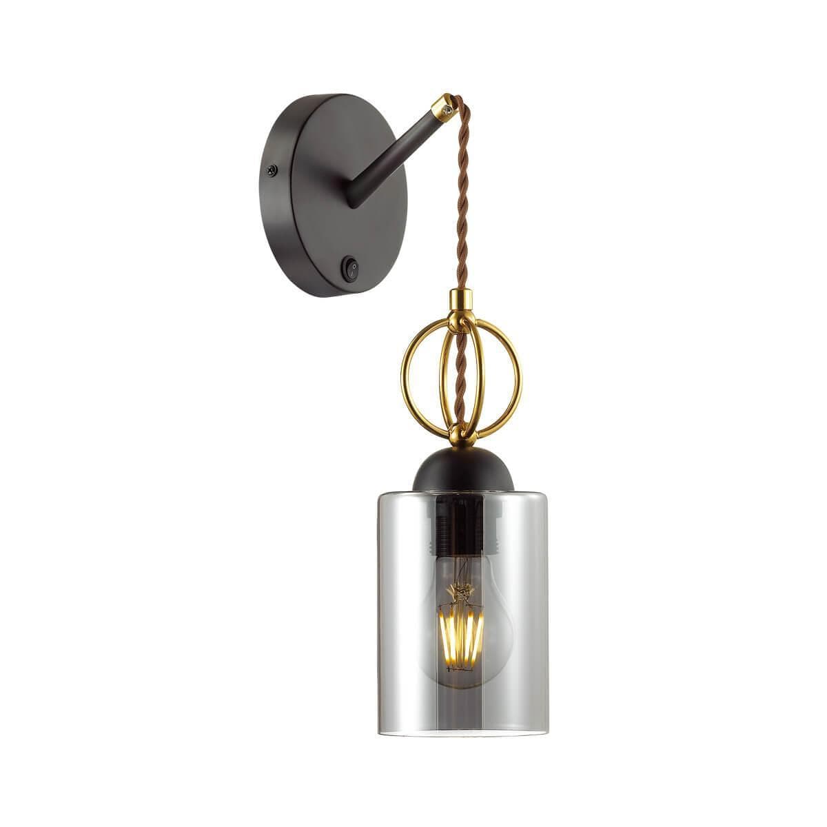 Odeon Light 4657/1W ODL20 575 черный/золотой/дымчатый Бра с выкл. E27 60W 220V OPIKA