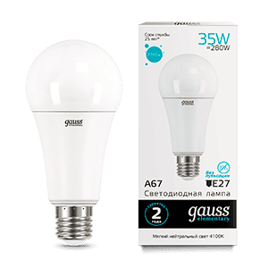 Gauss Лампа Elementary A67 35W 2740lm 4100K E27 LED 70225