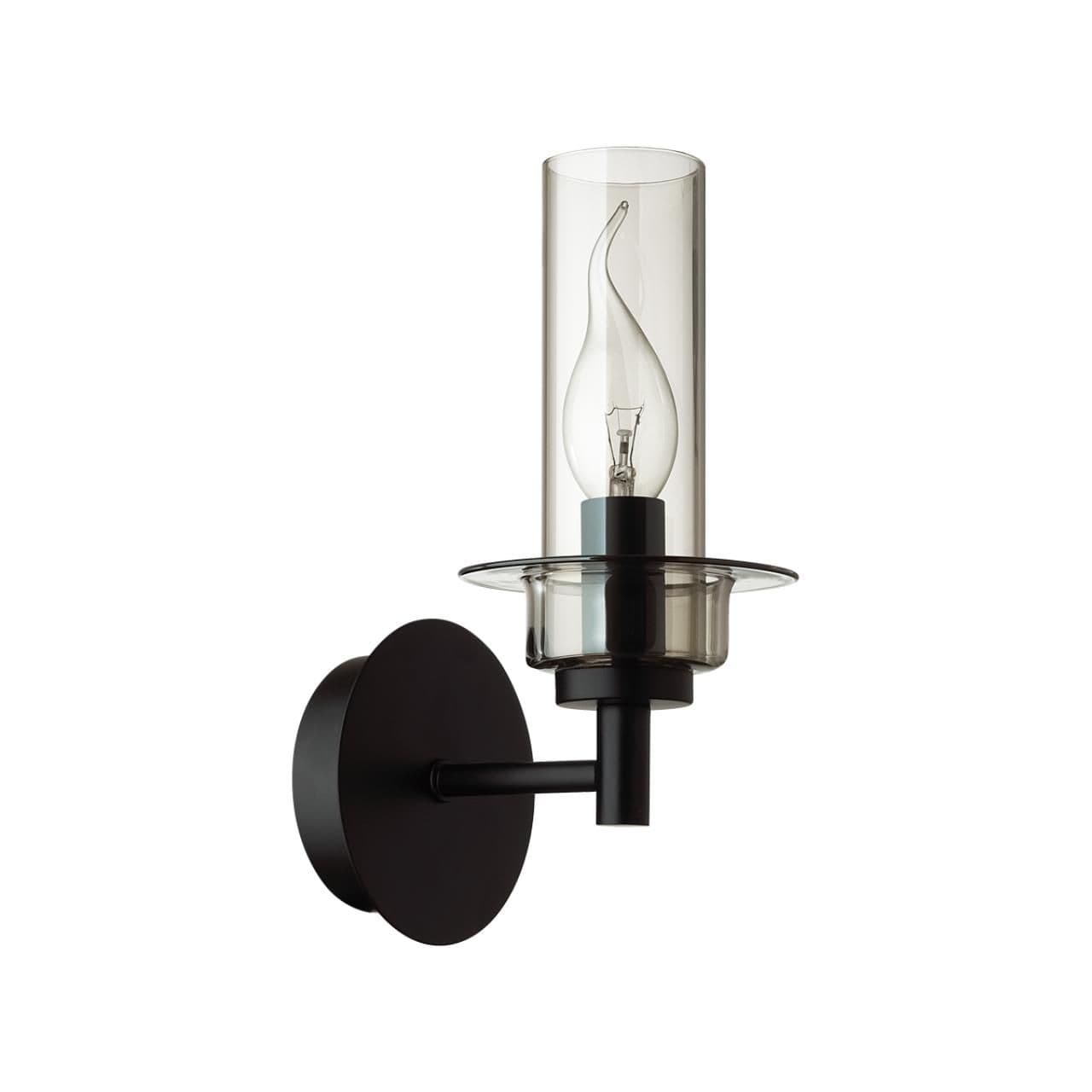 Lumion 6555/1W CLASSI LN24 черный/дымчатый/металл/стекло Бра E14 1*40W 220V MADONNA