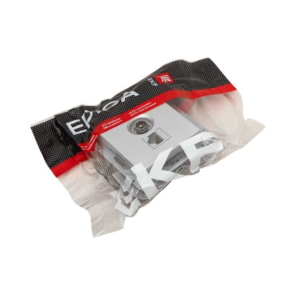 EKF Механизм розетки TV+RJ45 (cat5), алюминий Эпика — миниатюра 13