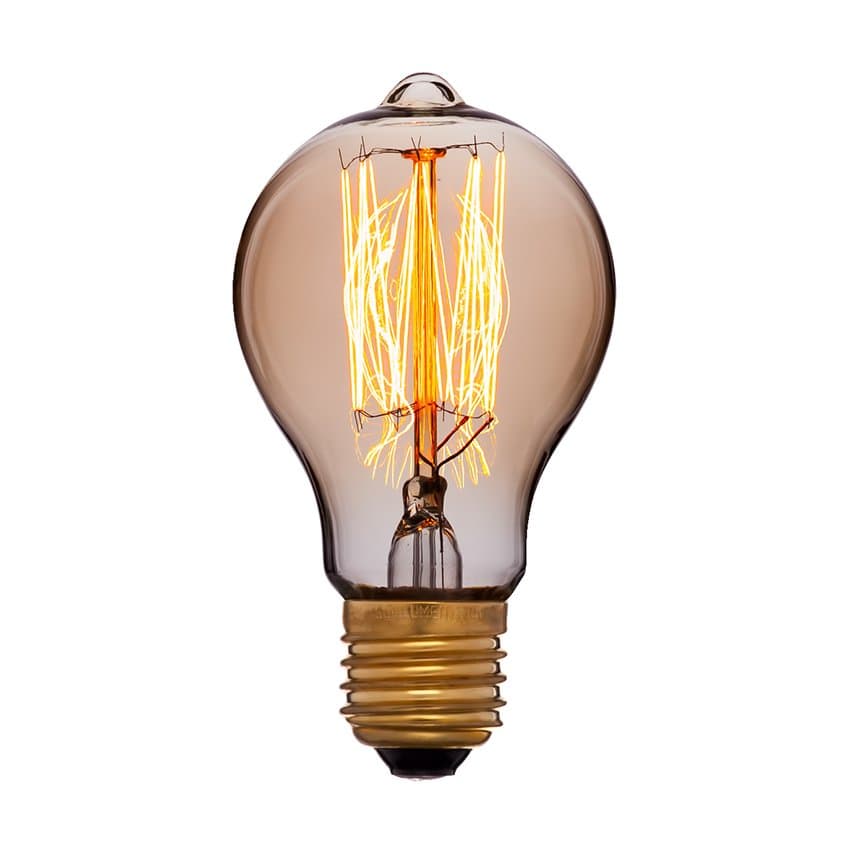 SUN-LUMEN Лампа накаливания "ретро" Прозрачная 60W 240V E27 (A60-F2) 052-214 — миниатюра 2