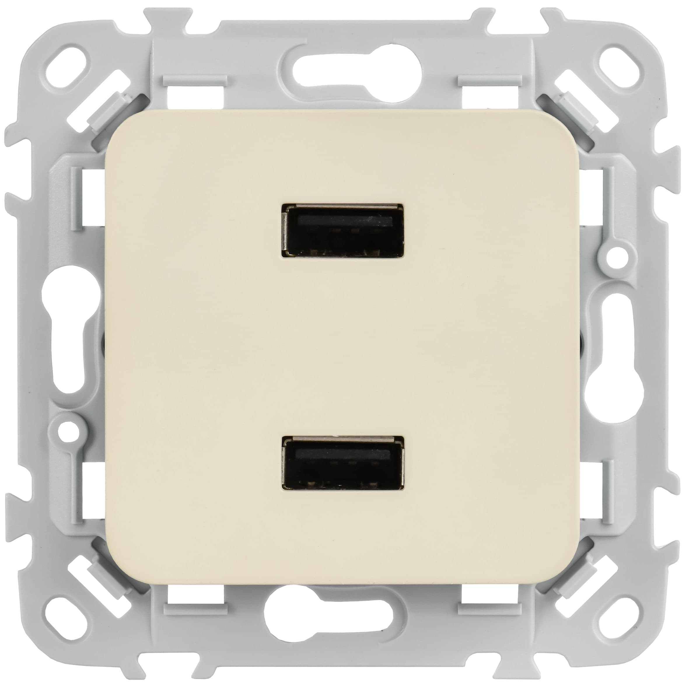 IEK FLITE Сливочный Розетка USB A+A 31А — миниатюра 2
