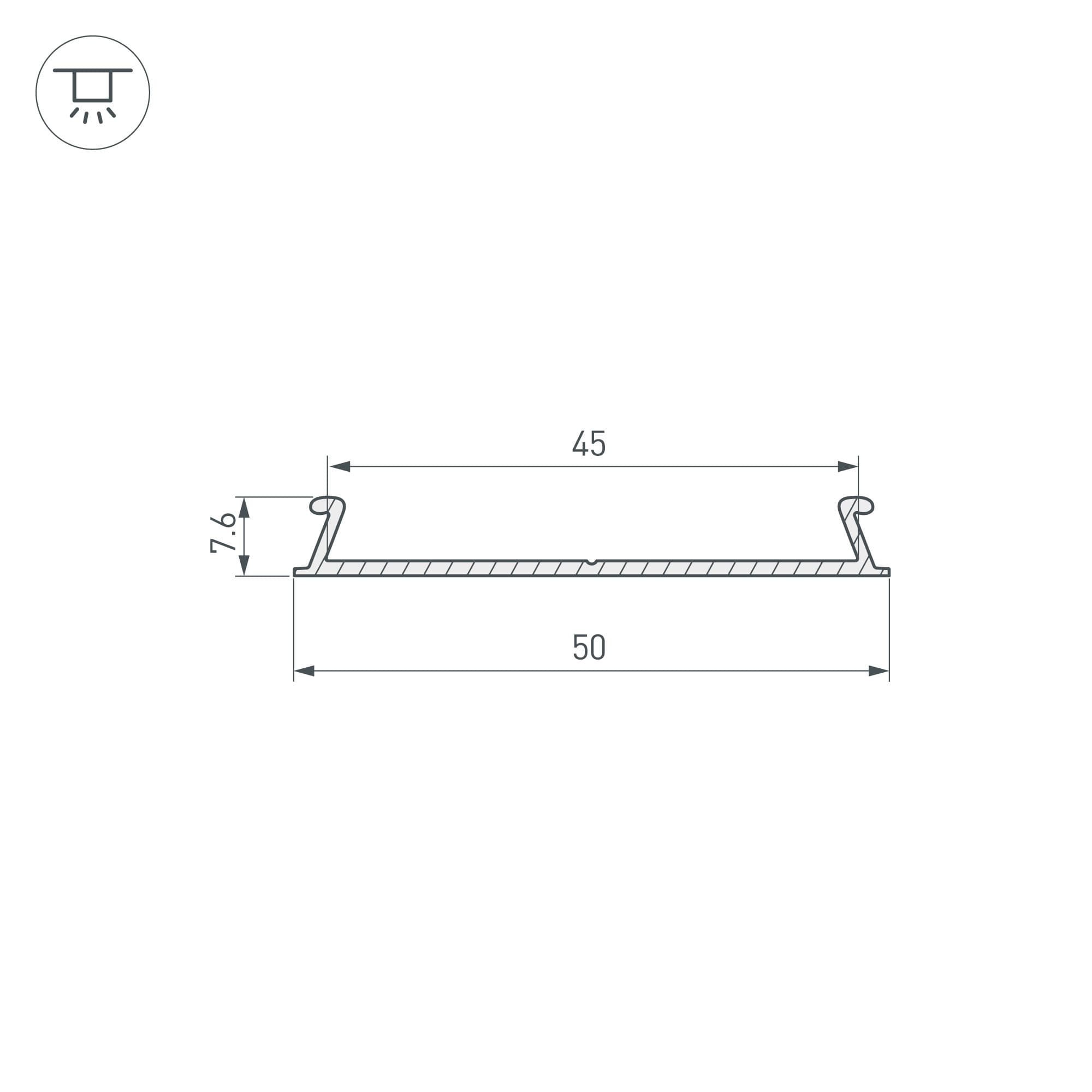 Arlight Профиль-верх TOP-LINIA53-С-2000 ANOD (Алюминий) 016990 — миниатюра 2