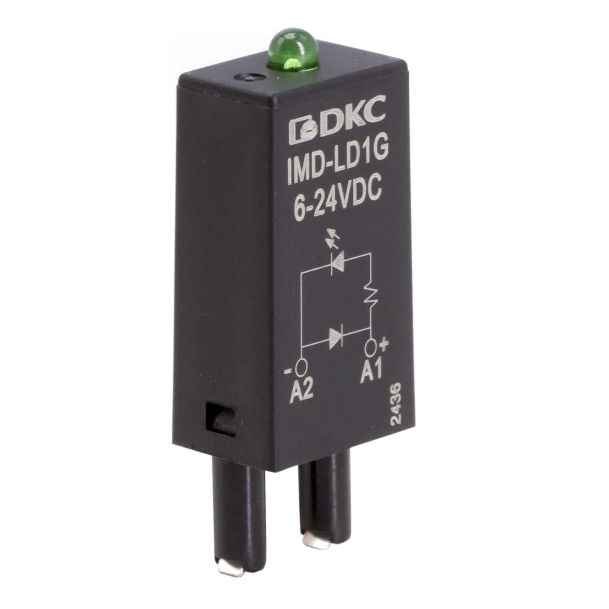 DKC Модуль индикации и защиты, LED зеленый+диод (A1+), 6-24V DC — миниатюра 1