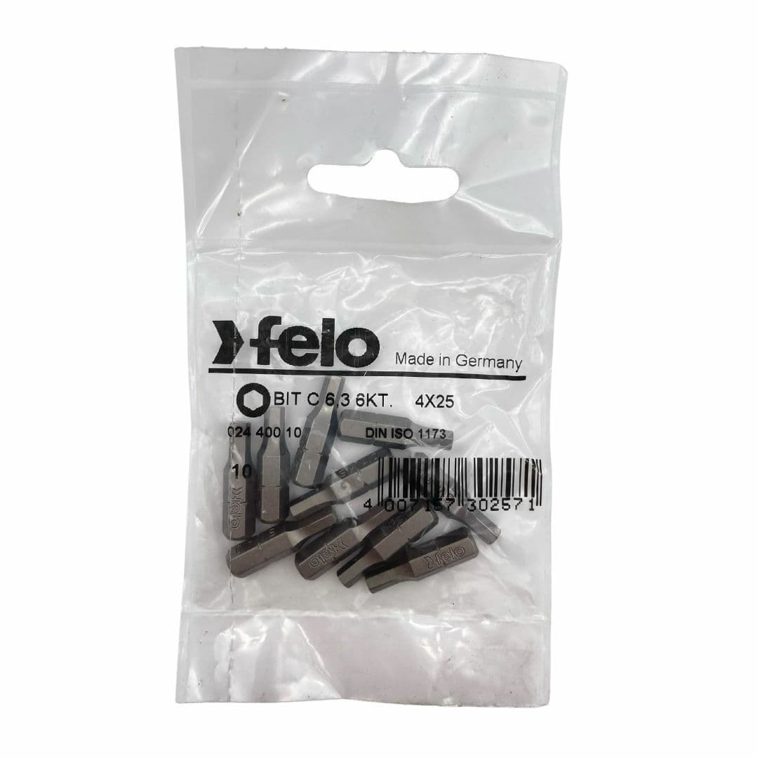 Felo Бита шестигранная серия Industrial HEX 4,0X25, 10 шт 02440010 — миниатюра 2