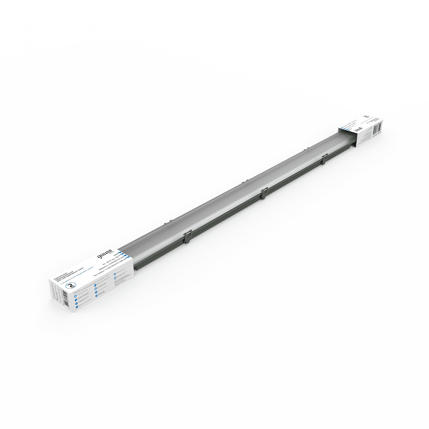 Gauss Светильник линейный СПП-Т8-G13 LITE 220-230V IP65 1276*60*55мм для LED ламп 1х1200мм 6 909437112 — миниатюра 5