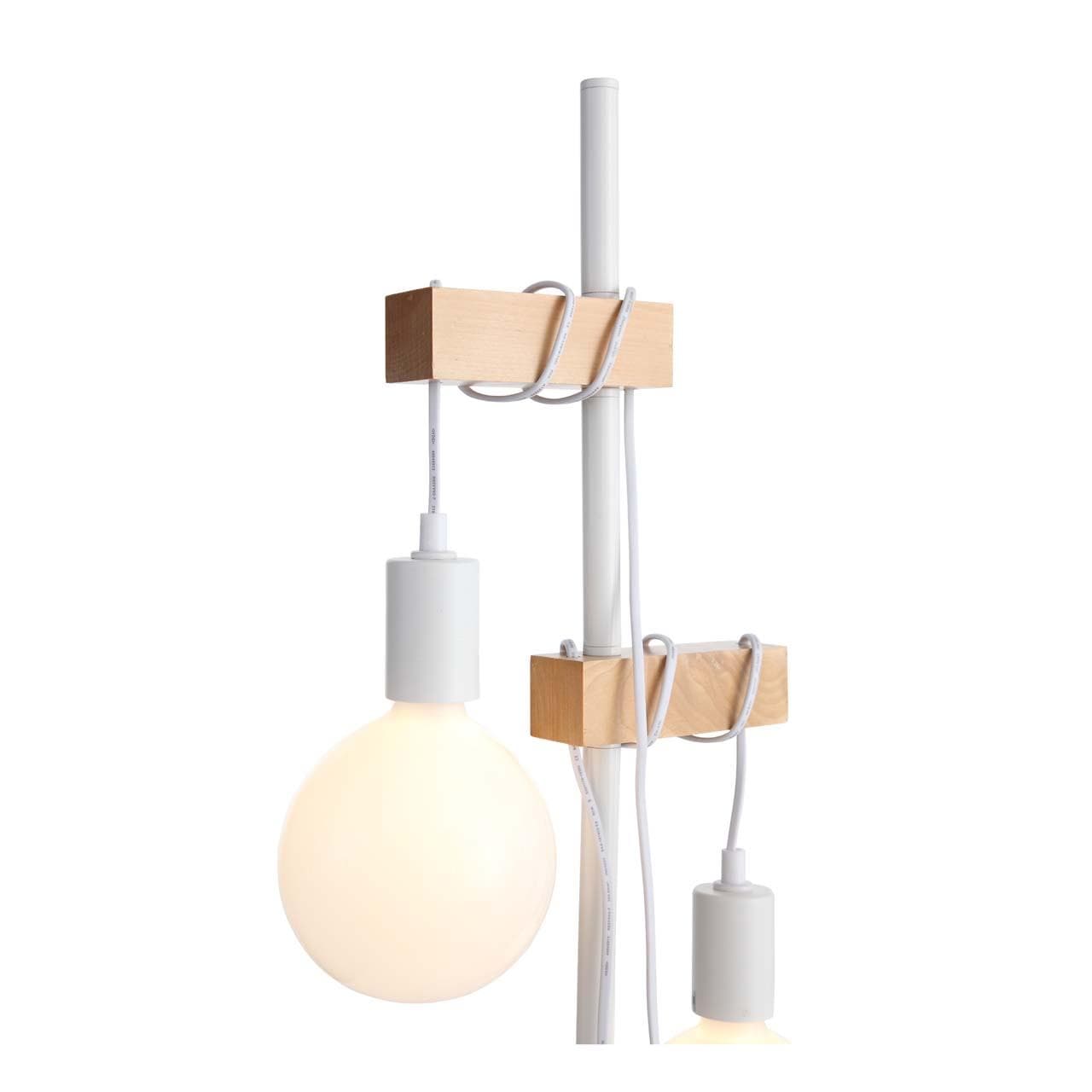 Evoluce SL1142.505.01 Торшер Белый, Светлое дерево E27 2*60W — миниатюра 2
