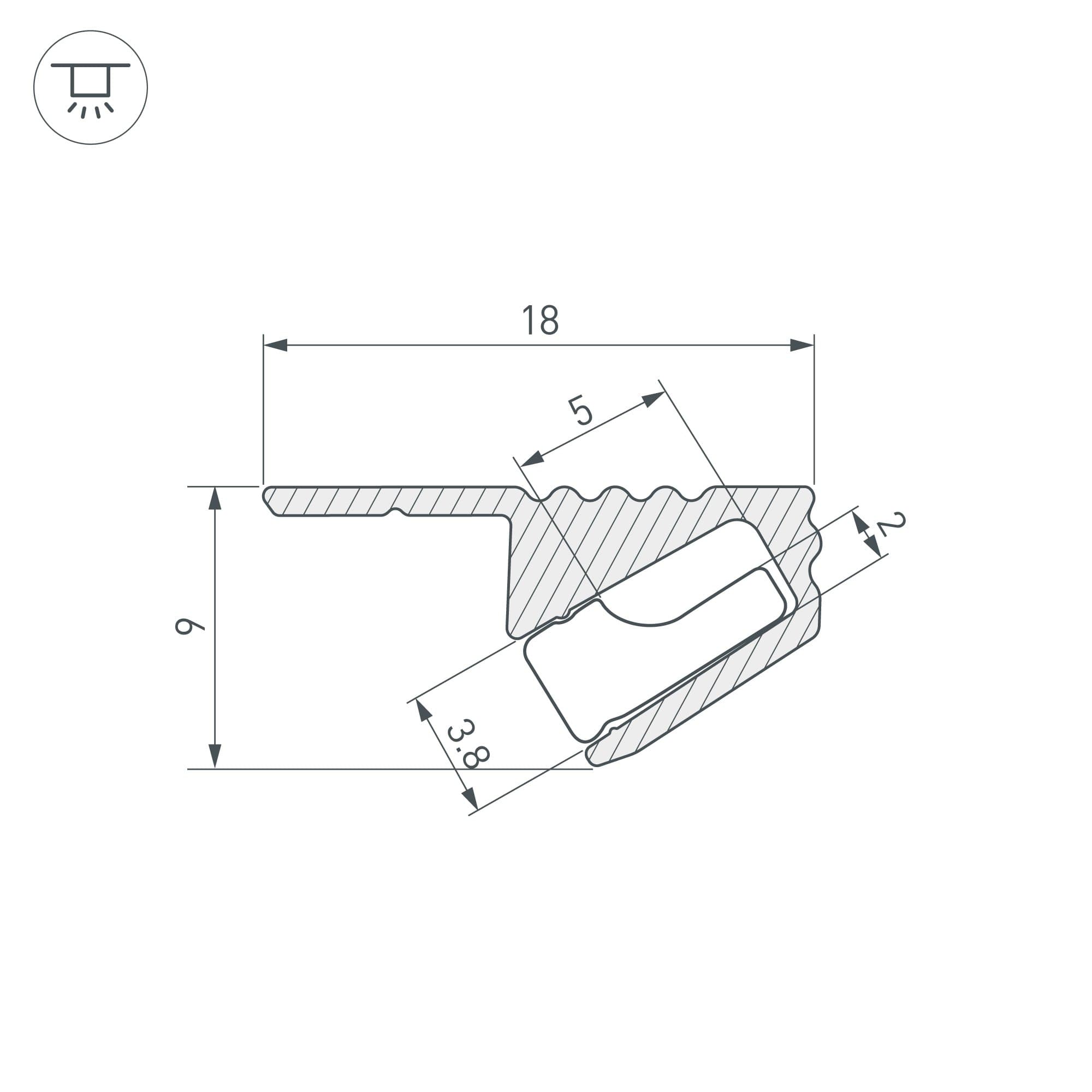Arlight Профиль SL-MINI-SHELF-H9-2000 ANOD СHAMPAGNE (Алюминий) 038208 — миниатюра 4