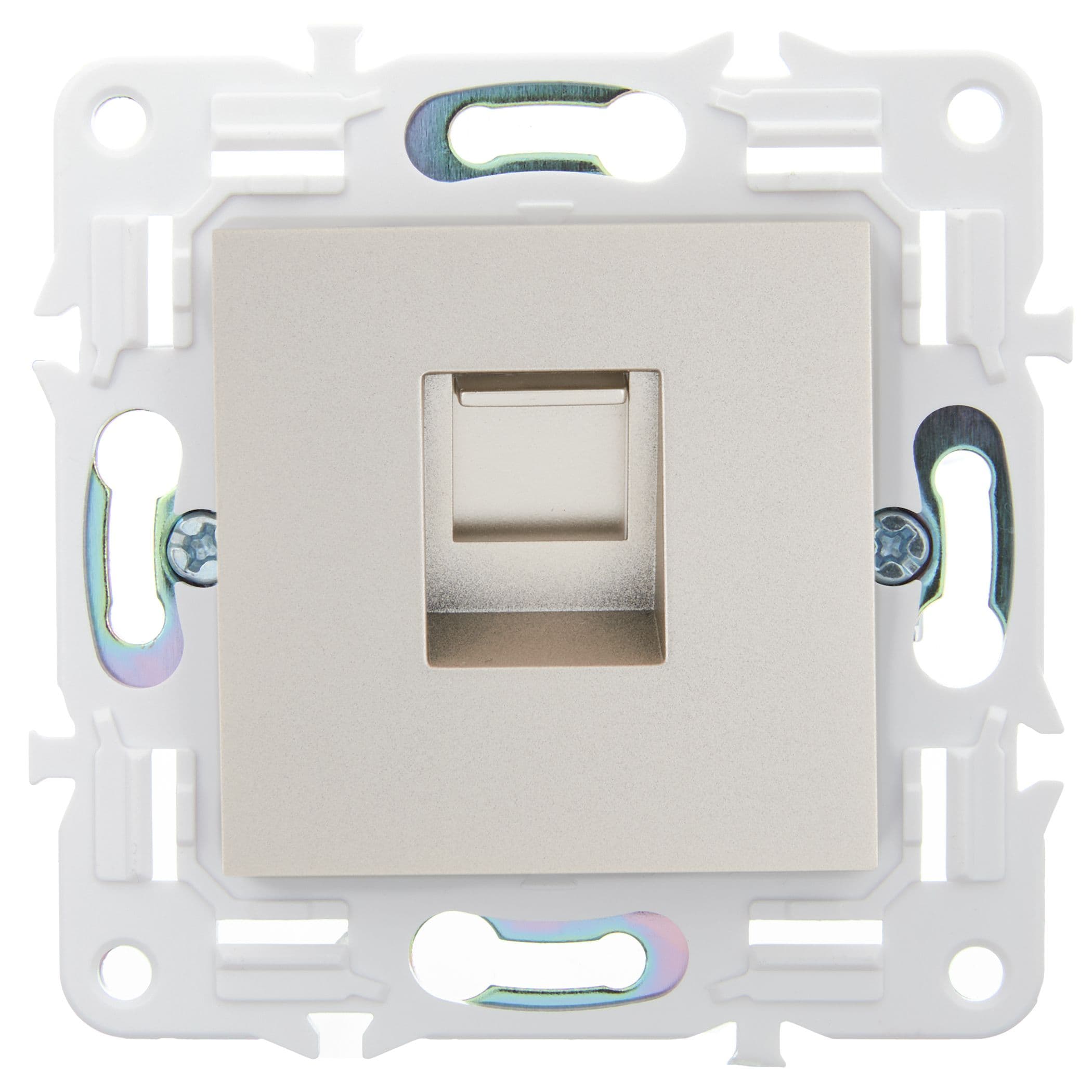 IEK SKANDY Шампань Розетка компьютерная RJ45 кат.5E SK-K01Sh — миниатюра 2