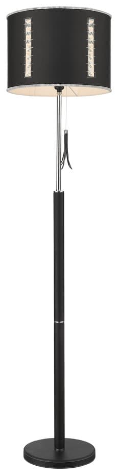 Wertmark WE393.01.025 Торшер Хром, Черный/Черный, Прозрачный E27 1*40W