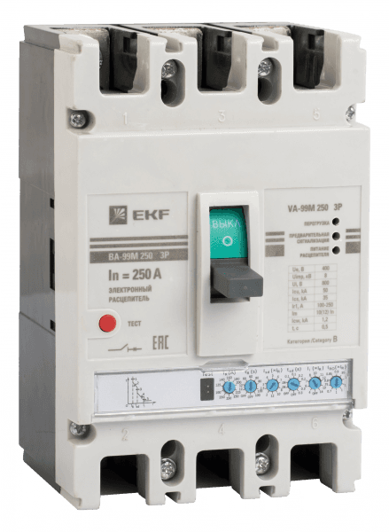 EKF PROxima Автоматический выключатель ВА-99М 630/630А 3P 65кА с электронным расцепителем — миниатюра 1