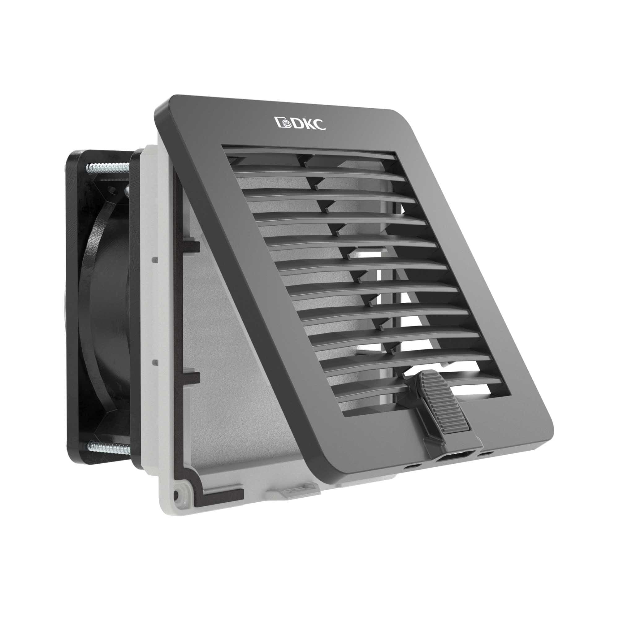 DKC Вентилятор с фильтром RV 50 м3/ч, 24 В DC, 150x150 мм, IP54, RAL9005 — миниатюра 3