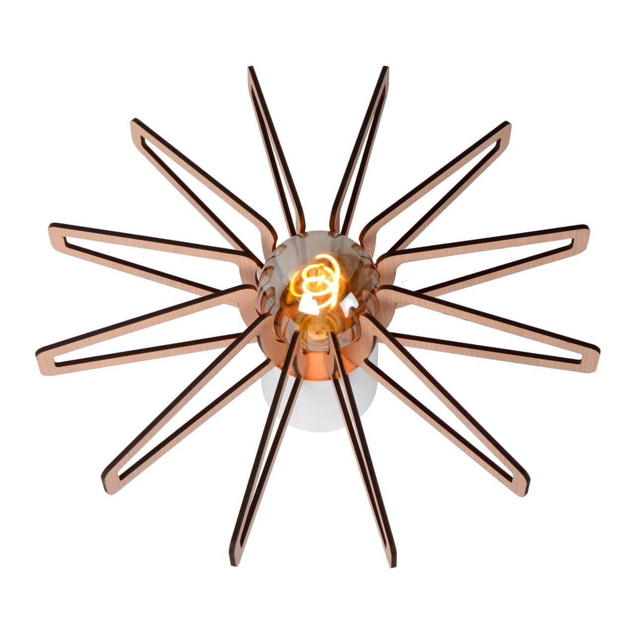 Lucide ZIDANE Светильник потолочный 77184/45/31 E27/15W White/Light Wood — миниатюра 5