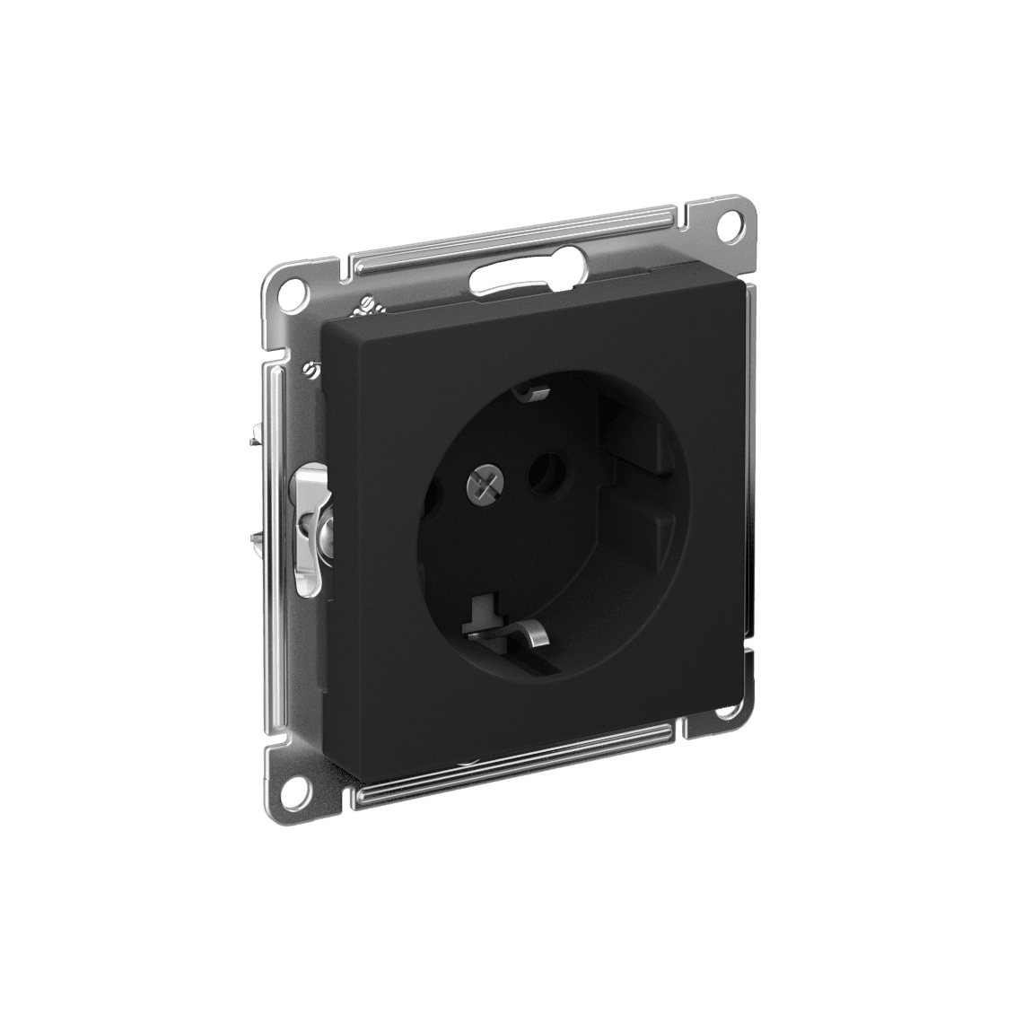 Systeme Electric AtlasDesign Карбон Розетка с заземлением, 16А, мех., быстрозажим. клем.