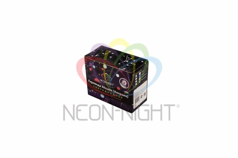 NEON-NIGHT Гирлянда Айсикл (бахрома) светодиодный, 1,8 х 0,5 м, прозрачный провод, 230 В, диоды белые 255-015 — миниатюра 2