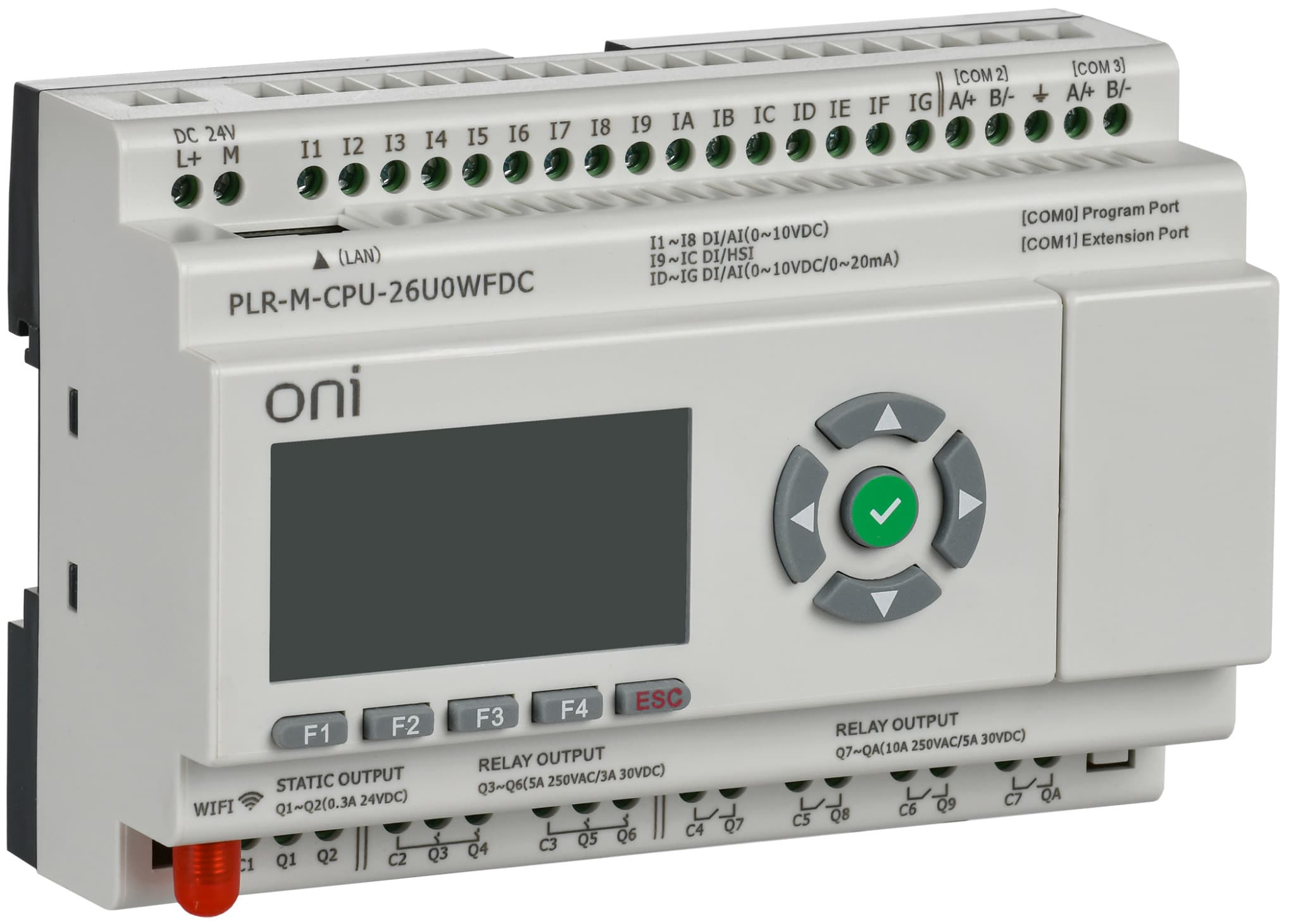IEK ONI Микро ПЛК PLR-M. CPU с WiFi DI16/DO08(R)/02(T) 24В DC