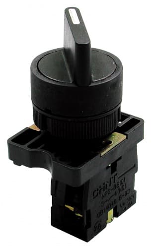 CHINT Переключатель NP2-ED25, 2 положения с фиксацией, 1НЗ +1НО IP40