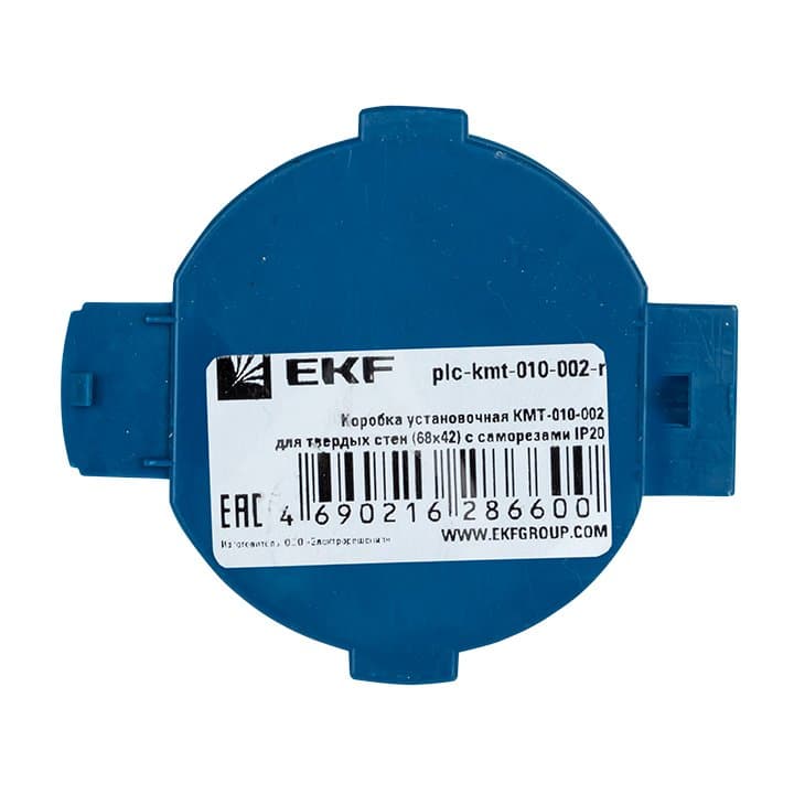 EKF PROxima Коробка установочная КМТ-010-002 для твердых стен (68х42) с саморезами IP20 розничный стикер — миниатюра 4