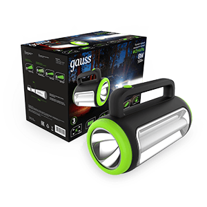 Gauss Фонарь прожекторный модель GFL603 8W 400lm lead acid 1500mAh диммируемый LED 1/10/20 GF603