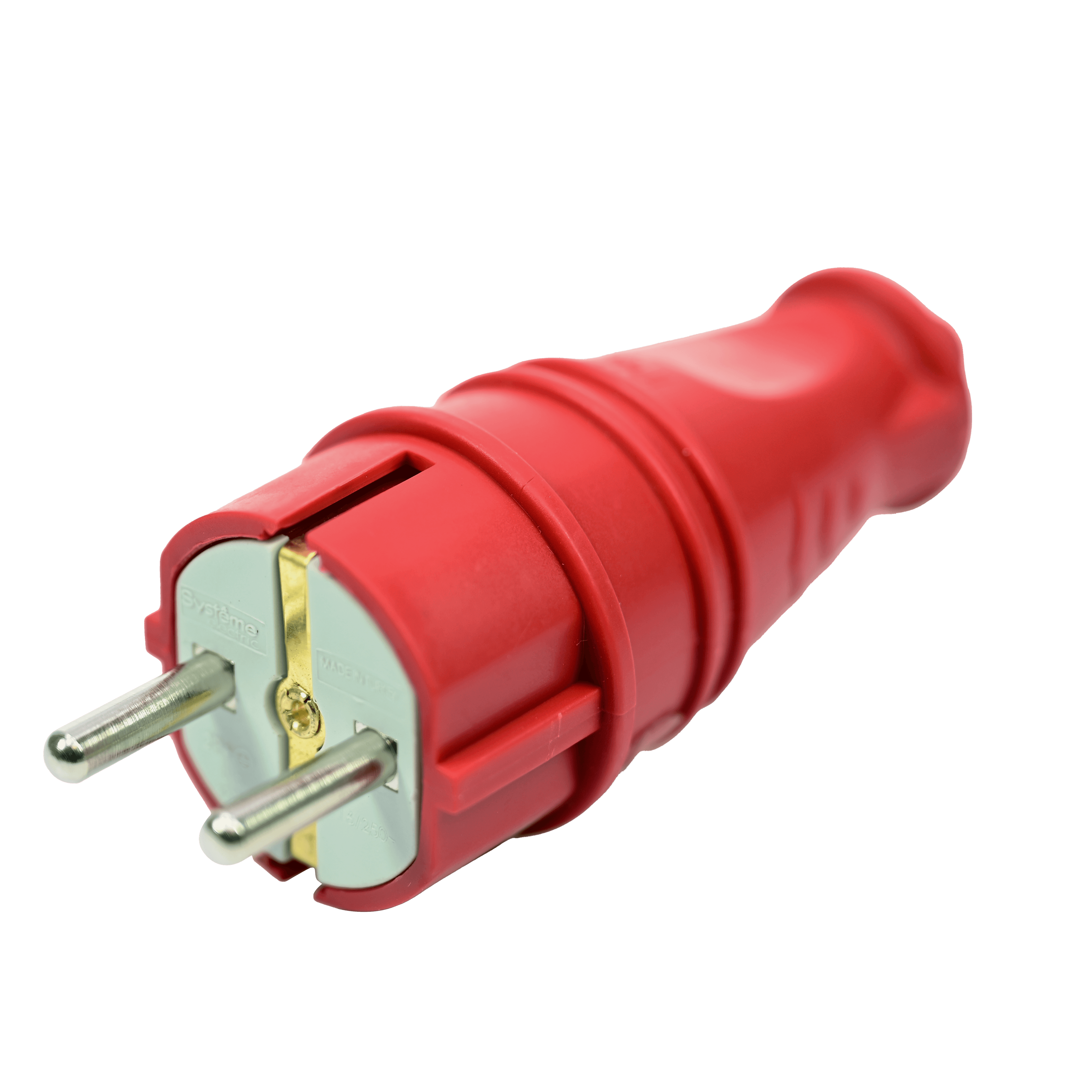 Systeme Electric MultiSet Красная Вилка 2К+З прямая каучуковая 16А/250В IP44 — миниатюра 4