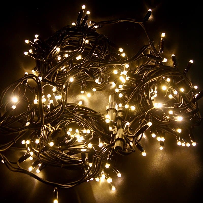 NEON-NIGHT Гирлянда модульная "Дюраплей LED" 20м 200 LED черный каучук ТЕПЛЫЙ БЕЛЫЙ 315-156