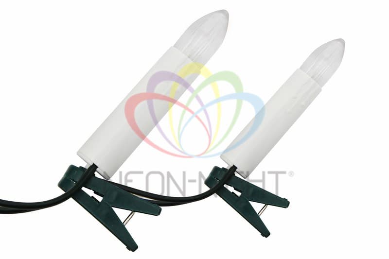 NEON-NIGHT Гирлянда "Свечи" 10м, темно-зеленый ПВХ, 50 LED ТЕПЛЫЙ БЕЛЫЙ 303-085 — миниатюра 2
