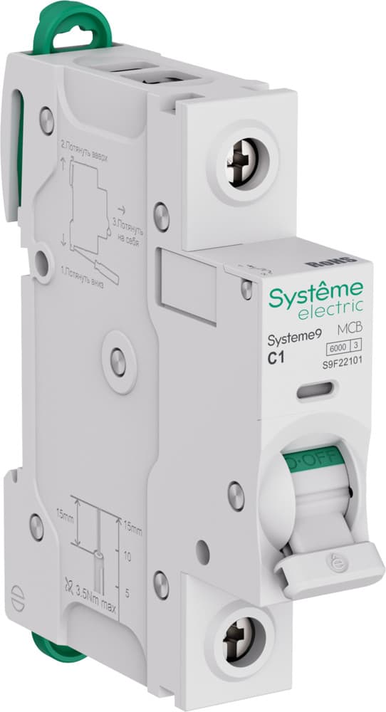 Systeme Electric Systeme9 Автоматический выключатель (АВ) C 1A 1P 6kA 230В