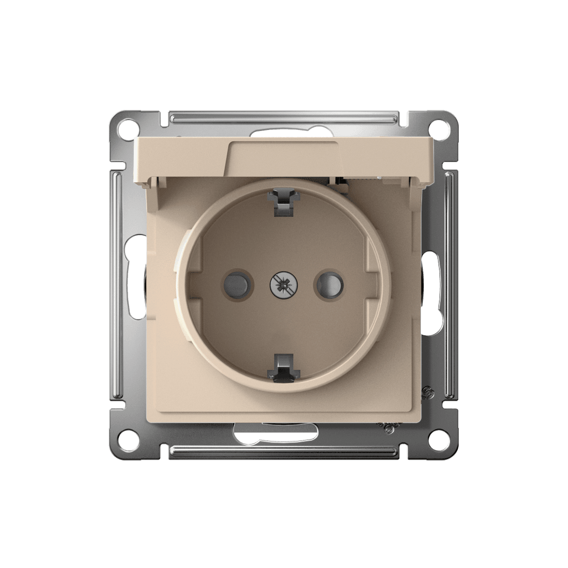 Systeme Electric AtlasDesign Песочный Розетка с заземл. со шторк. с крышкой, 16А,IP20,мех., быстрозажим. клем. — миниатюра 5