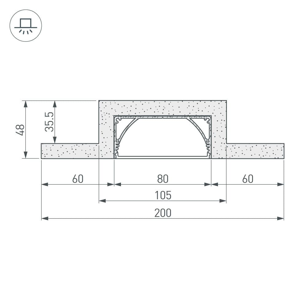 Arlight Гипсокартонный Модуль ARL-LINE-80-2000 (ГКЛ 12.5мм) (-) 022266 — миниатюра 2
