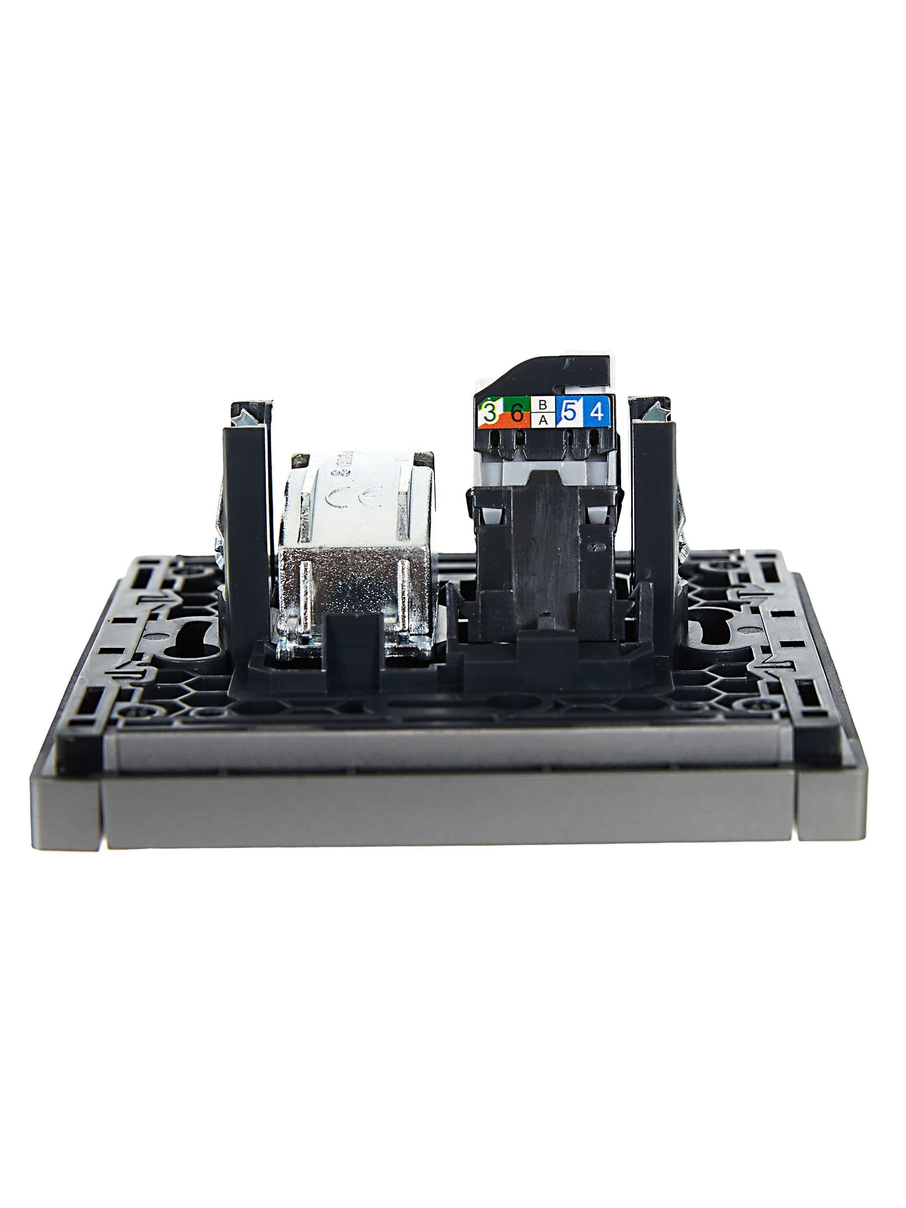 IEK FORTE&PIANO Сталь Розетка двойная TV+RJ45 кат.5E FP536 — миниатюра 5