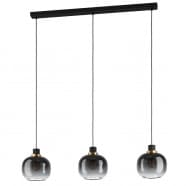 Eglo 99617 Подвесной потолочный светильник (люстра) OILELL, 3x40W, E27, L950, B190, H1100, сталь/стекло, черный/латунь/серый градиент