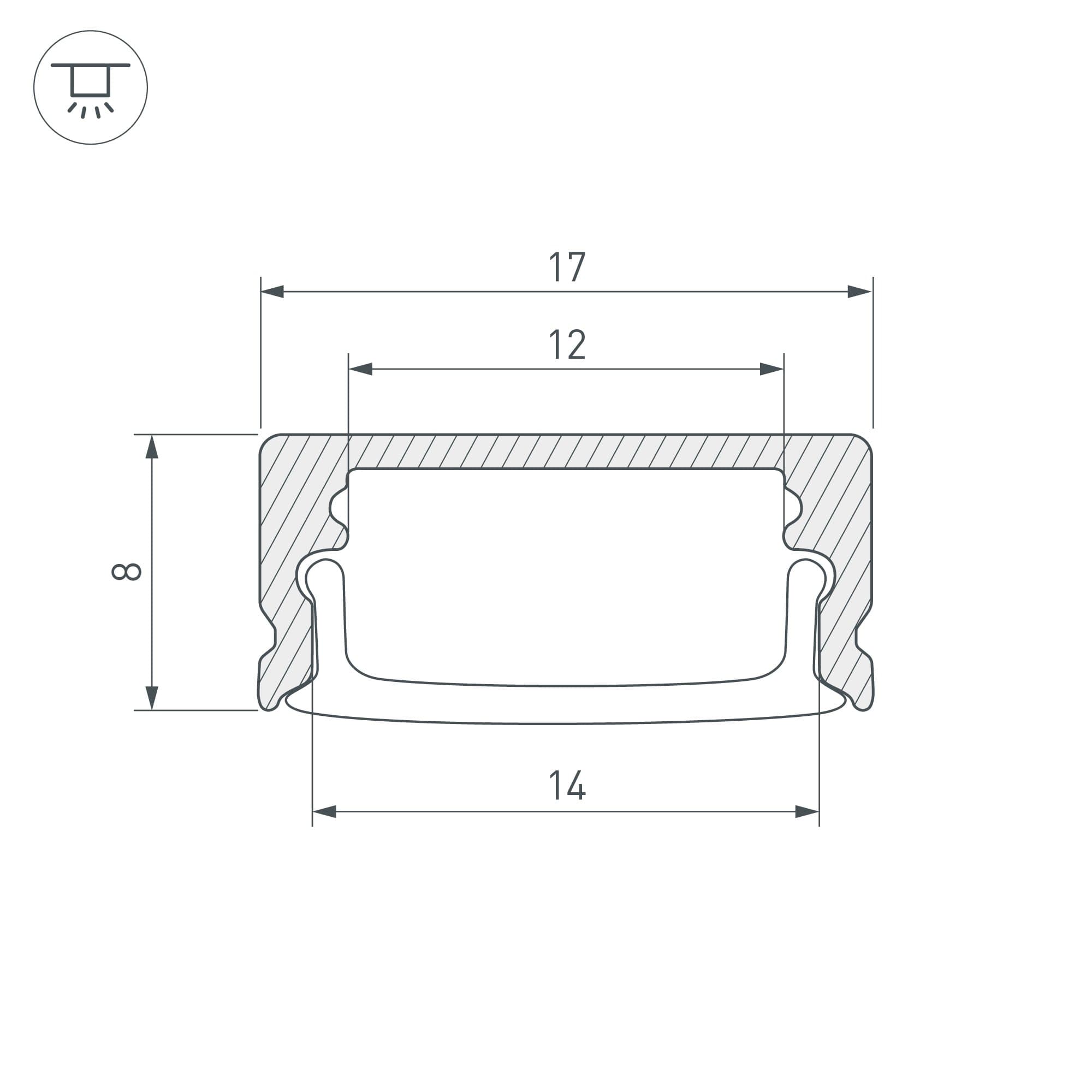 Arlight Профиль LINE-1708-2000 ANOD BLACK (Алюминий) 040299 — миниатюра 2