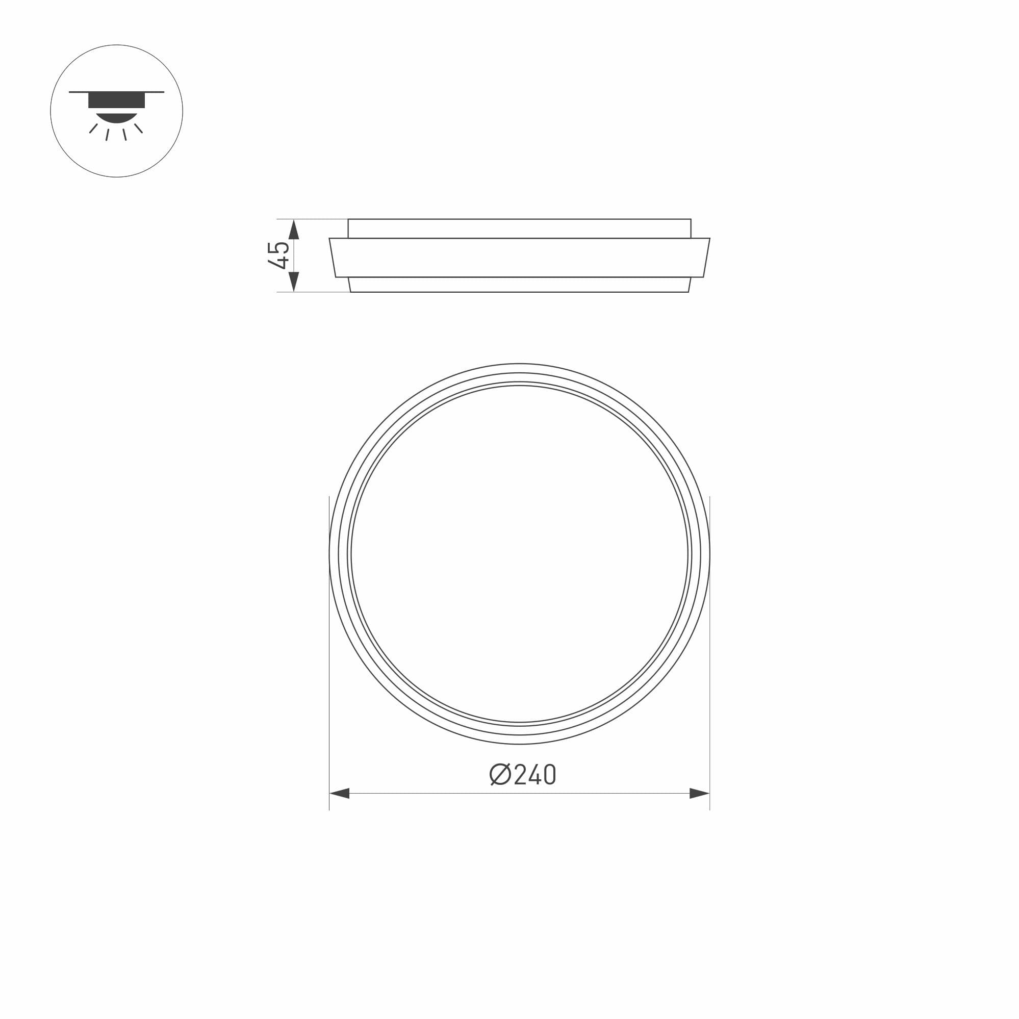 Arlight Светильник LGD-GIRO-R240-25W Day4000 (GR, 110 deg, 230V) (IP54 Металл, 3 года) 032424 — миниатюра 3