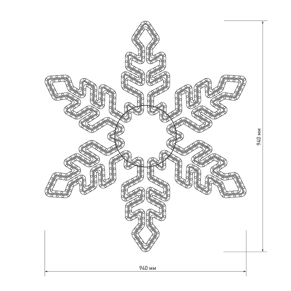 Arlight Фигура ARD-SNOWFLAKE-M1-940x940-648LED Blue (230V, 36W) (Ardecoled, IP65) 025304 — миниатюра 2
