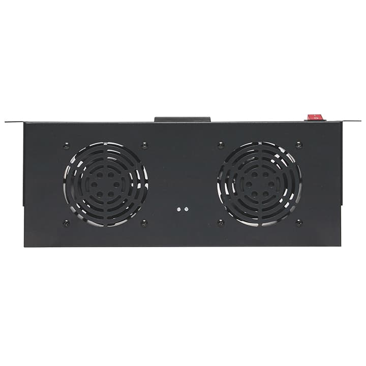 EKF Блок охлаждения TERACOM PRO 1U 2 вентилятора с выключателем и электронным термостатом чёрный — миниатюра 4