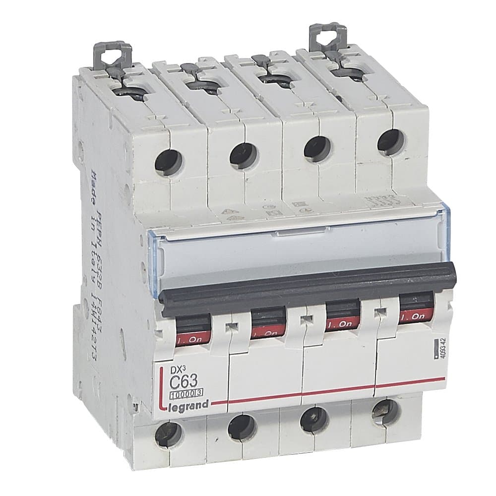 Legrand DX3 Автоматический выключатель 4P 63A (С) 10kA/16kA 409342